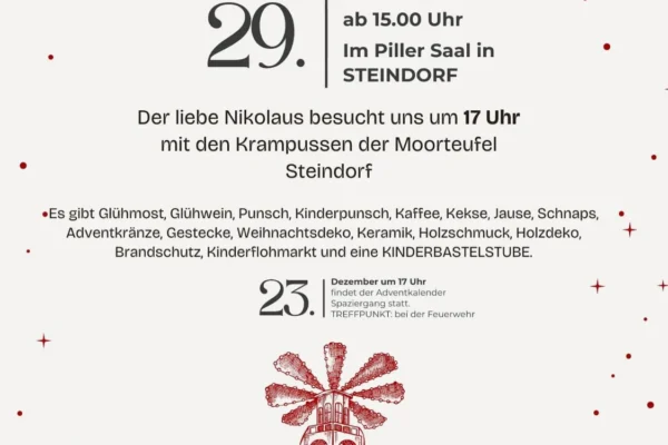 Einladung Advent im Dorf in Steindorf