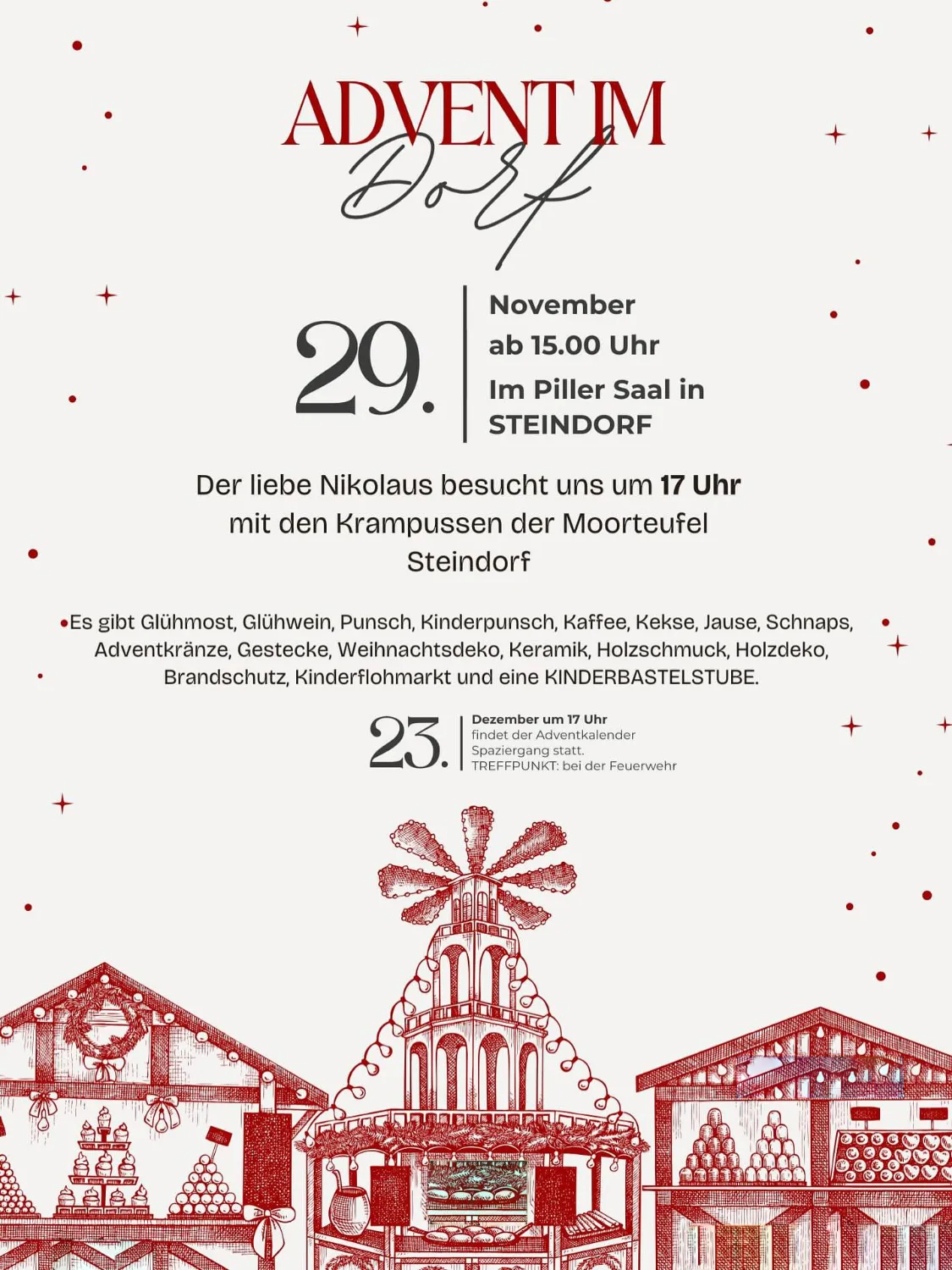 Einladung Advent im Dorf in Steindorf