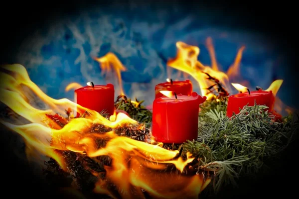 Adventkranz Brand