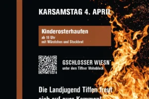 Osterhaufen anzünden der Landjugend Tiffen