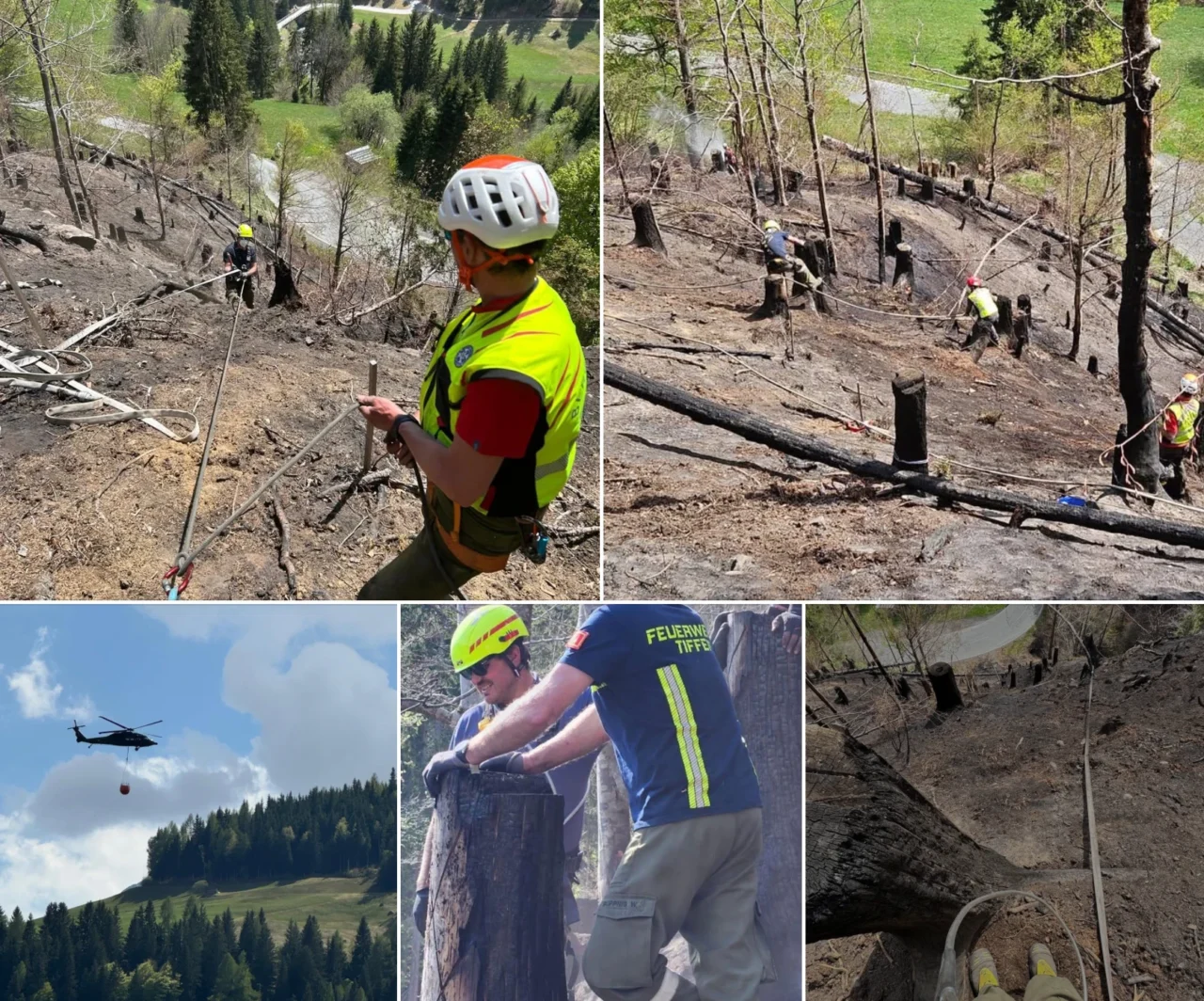 Waldbrand im Lesachtal: Einsatzkräfte kämpfen weiterhin intensiv gegen Glutnester