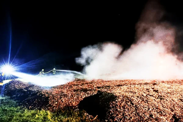 Brand in Hackschnitzelanlage in Treffen